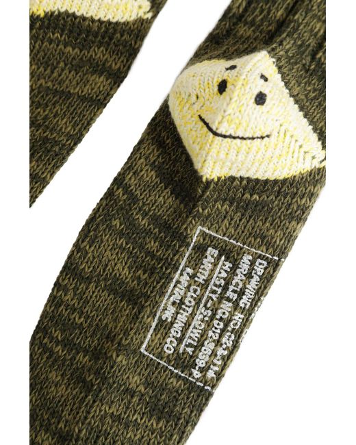 Kapital Green Rainbowy Happy Heel Socks for men