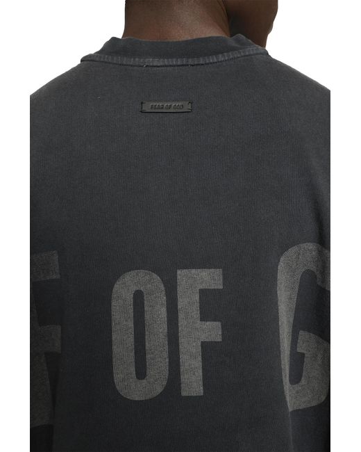 Fear Of God Black Printed Long Sleeve Tee for men