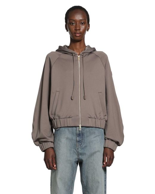 Moncler Brown Fleece Zip Up Hoodie