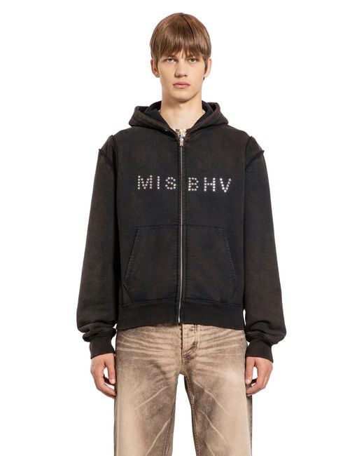 M I S B H V Black Felpa Con Cappuccio Star Teddy for men