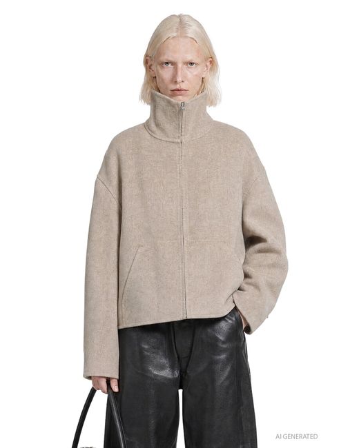 Acne Gray Wool Zip Jacket