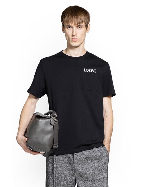 Loewe Black Relaxed Fit Pocket T-Shirt for men