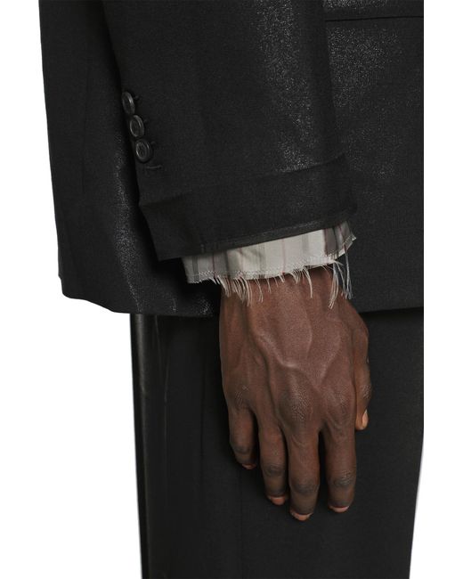 Maison Margiela Black Foiled Wool Blazer for men