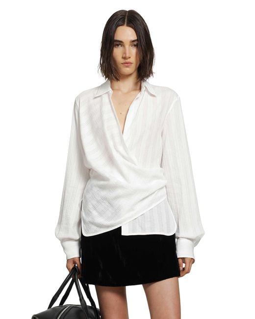 Ann Demeulemeester White Alba Wrap Shirt
