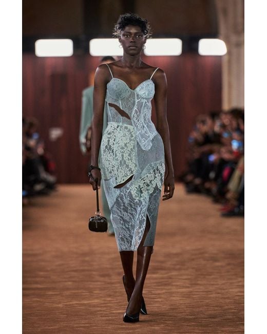 Acne Blue Lace Midi Slip Dress