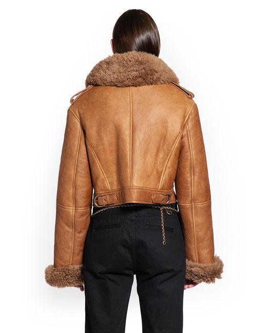 Chloé Brown Cropped Shearling Jacket