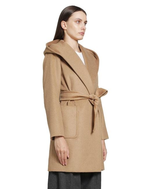 Max Mara Natural Camel Robe Coat