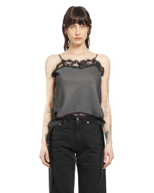 MM6 by Maison Margiela Black Lace Trim Top