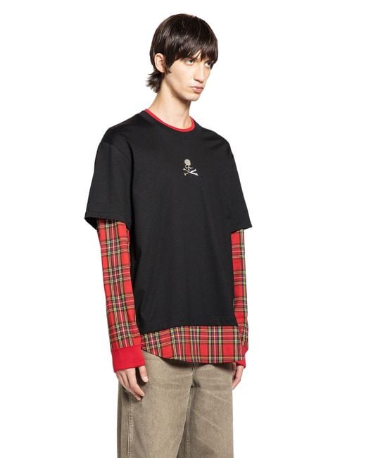 MASTERMIND WORLD Black Layered Skull T-Shirt for men