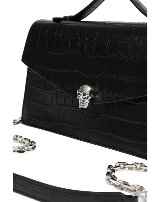 McQueen Black Skull Top Handle