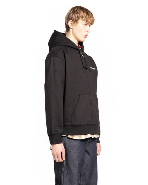 Carhartt Black Hooded Archive Zip-Up Hoodie for men