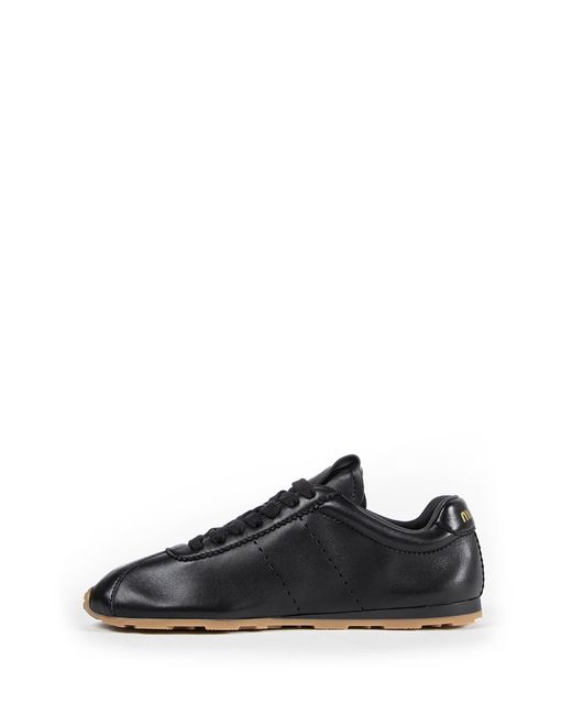Miu Miu Black Plume Nappa Leather Sneakers