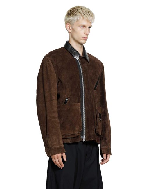 Sacai Brown Suede Blouson for men
