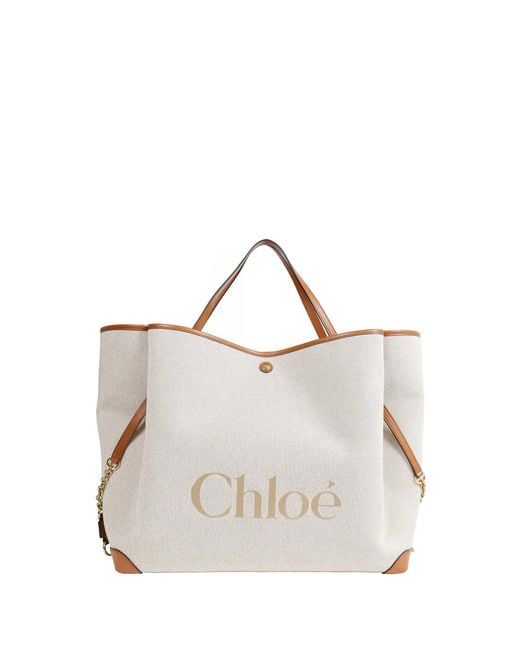 Chloé White Clover Tote Bag