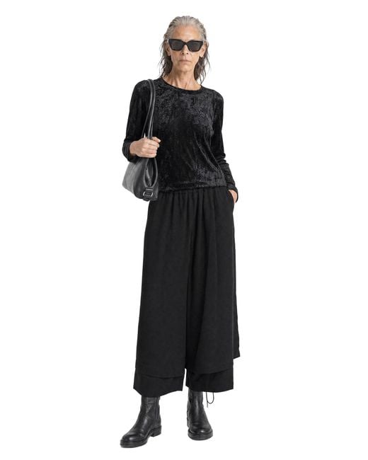 Comme des Garçons Black Coated Lace Long Sleeve Top