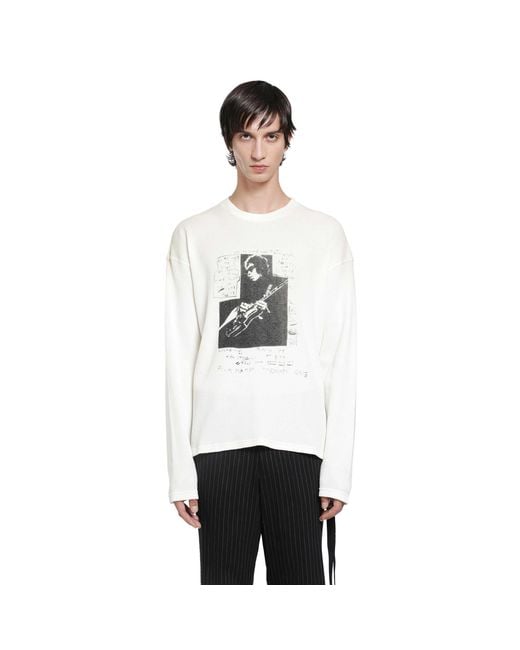 Ann Demeulemeester White Emil 'The Night Whisper' Long Sleeve T-Shirt for men