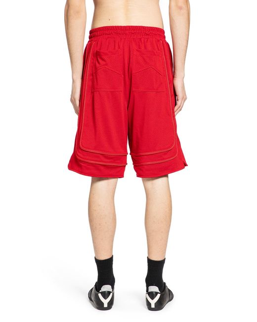 Rhude Red Baggy Mesh Collegiate Shorts for men