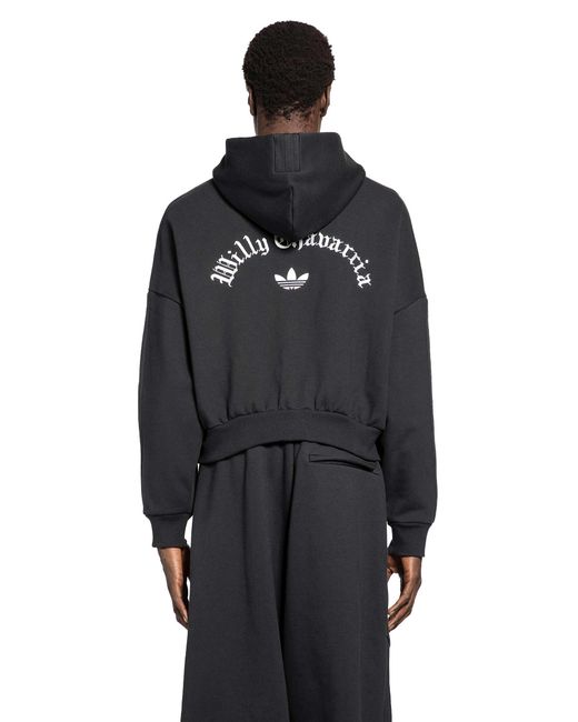 Adidas Black Heavyweight Zip-Up Hoodie for men