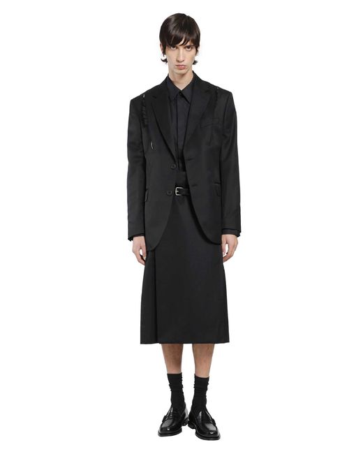 Simone Rocha Black Ruffle Slash Shirt for men