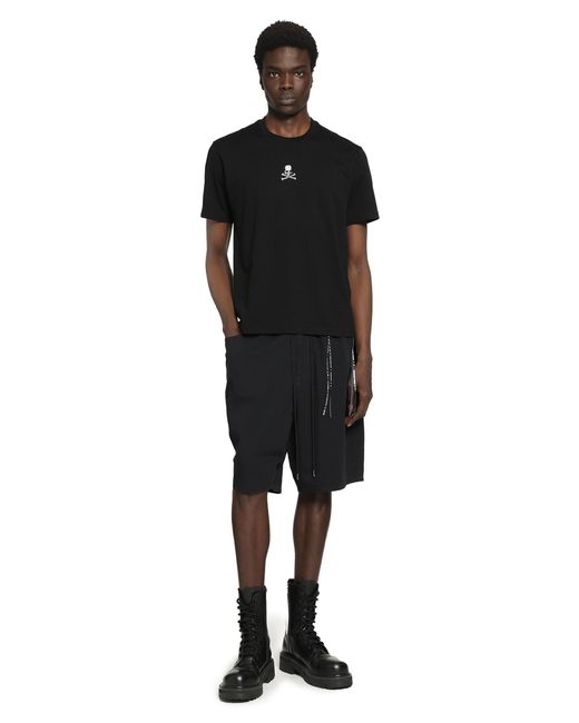 MASTERMIND WORLD Black Rhinestone Cotton T-Shirt for men