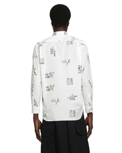 Comme des Garçons White Slogan Shirt for men