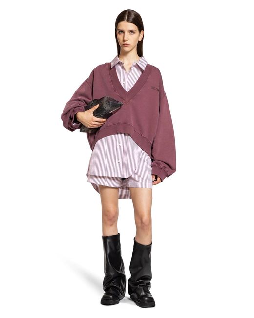 The Attico Purple V-Neck Logo Sweatshirt