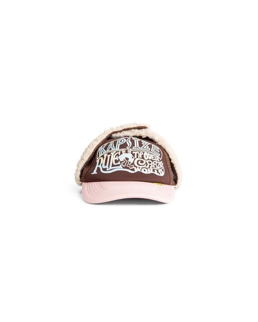 Kapital Pink Trucker/Aviator Hybrid Hat for men