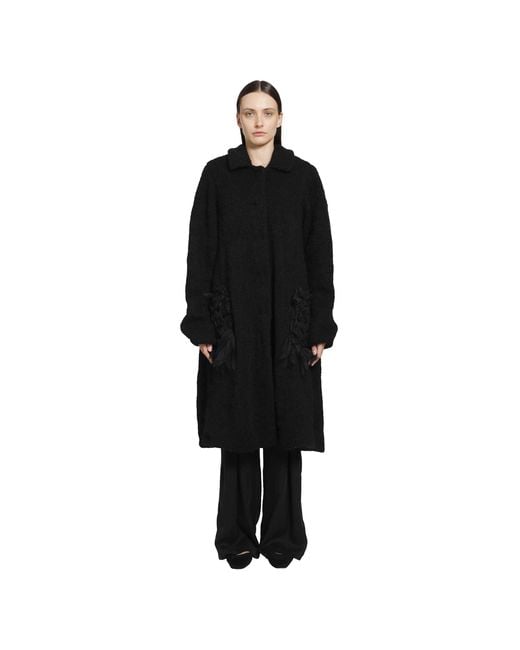 PAULINE DUJANCOURT Black Annie Alpaca Hand-Knit Coat