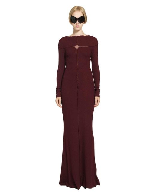 Daisy London Red Slubbed Rib Dress With Frayed Edges