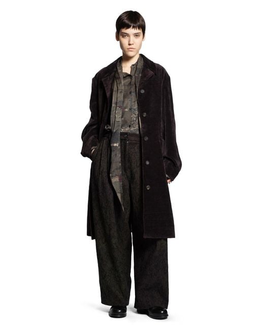 Ziggy Chen Black Spread Collar Long Coat
