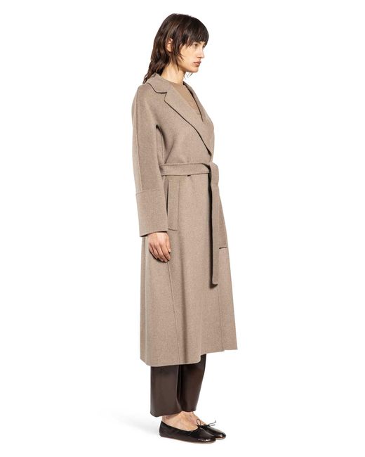 Max Mara Natural Wool Wrap Coat