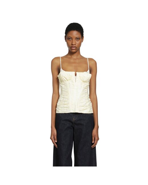 McQueen White Floral Jacquard Corset