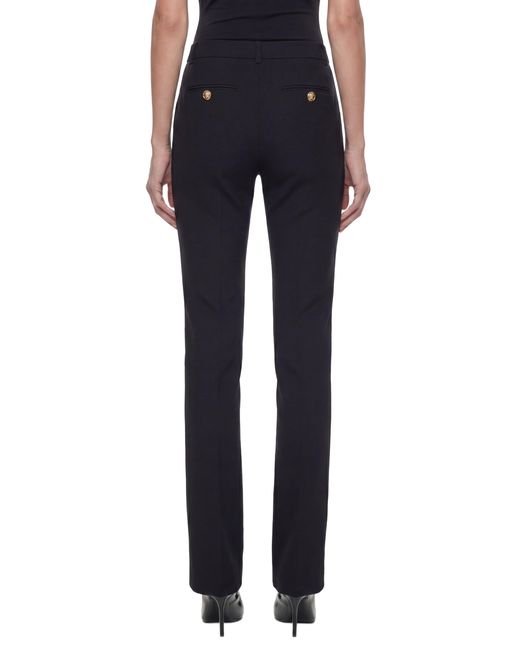 Versace Black Flared Stretch Wool Trousers