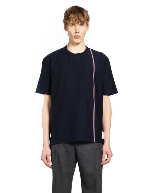 Thom Browne Black Rwb Stripe T-Shirt for men