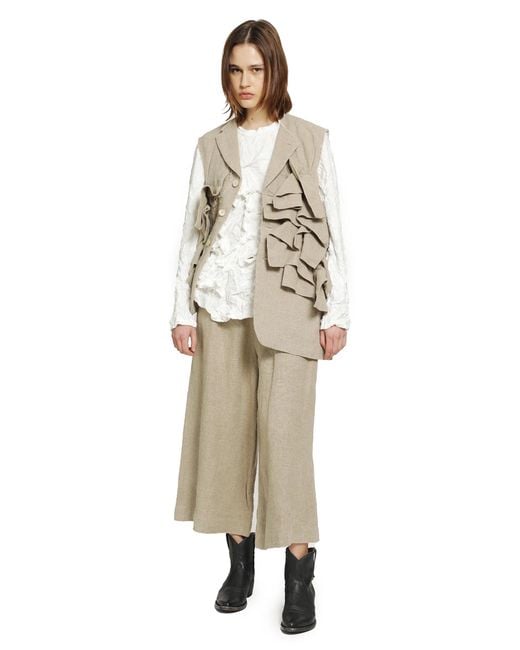 Comme des Garçons Natural Ruffled Linen Vest