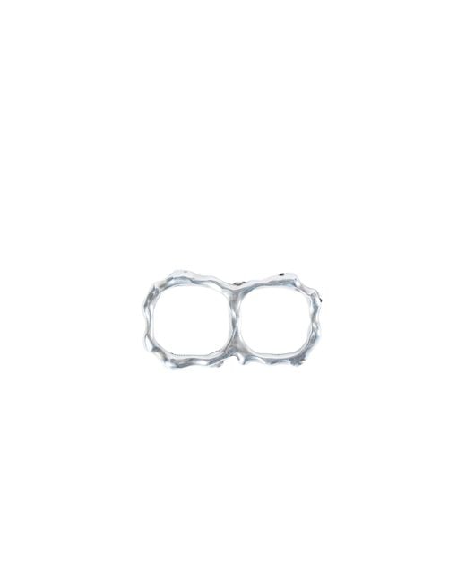 Ann Demeulemeester White Lenja Futuristic Fine Thorn Double Ring