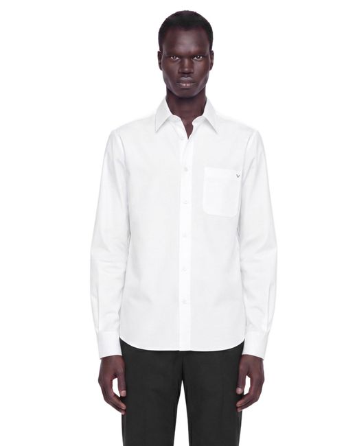 Valentino White V Pocket Shirt for men