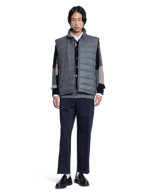 Thom Browne Blue Down Filled Super 120's Twill Ski Vest for men