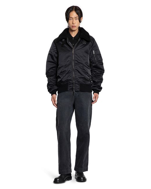 Giorgio Brato Black Nylon Shearling Jacket for men