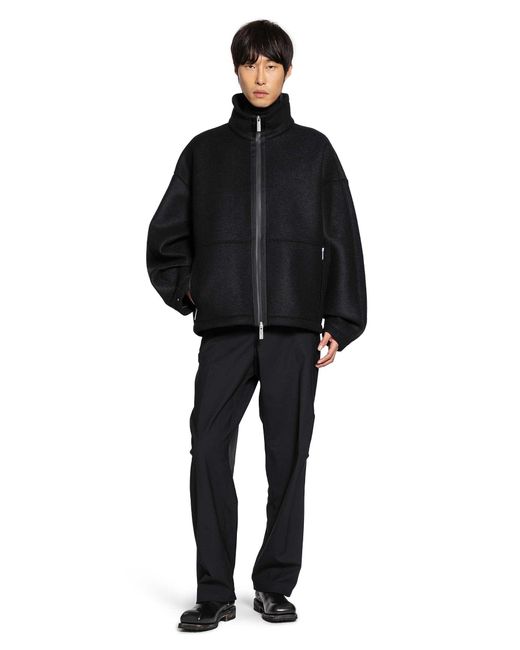 Herno Black Felt Zip-up Jacket for men