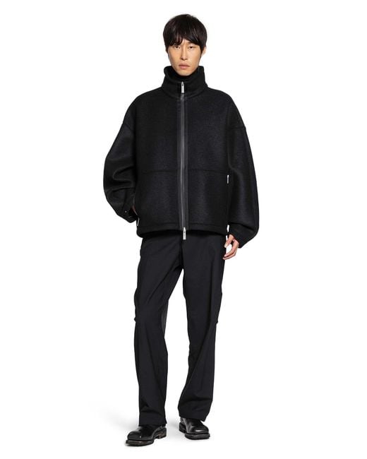 Laminar Black Felt Zip-Up Jacket for men