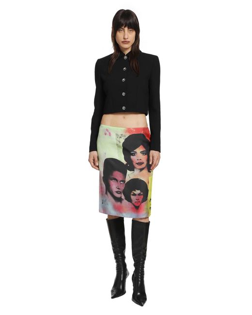 Versace Black Double Wool Crop Jacket