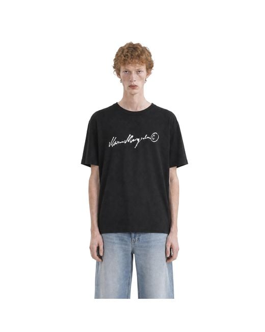 MM6 by Maison Margiela Black Overdyed Jersey T-Shirt for men