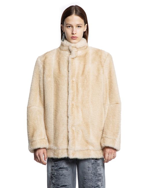 MM6 by Maison Martin Margiela Natural Faux Fur Jacket
