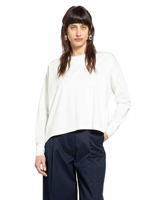 Studio Nicholson White Loop Long Sleeve T-Shirt