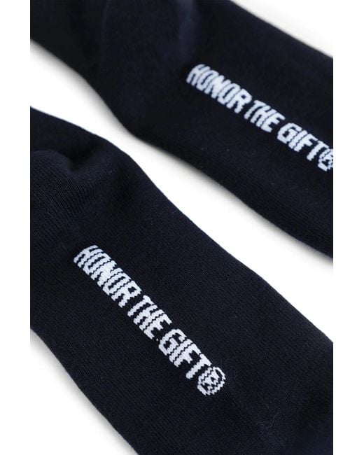 Honor The Gift Black Honor Striped Ribbed Socks for men