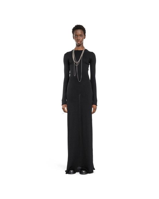 Ann Demeulemeester Black Eva Long Open Back Dress