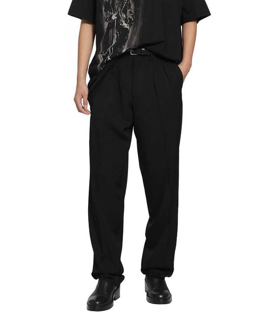 Yohji Yamamoto Black Suit Gabardine-Tuck Pants for men