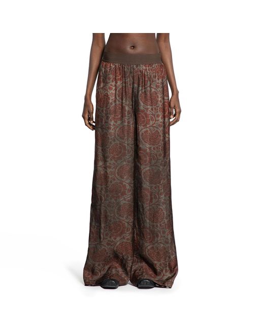 Uma Wang Brown Pansy Printed Pants