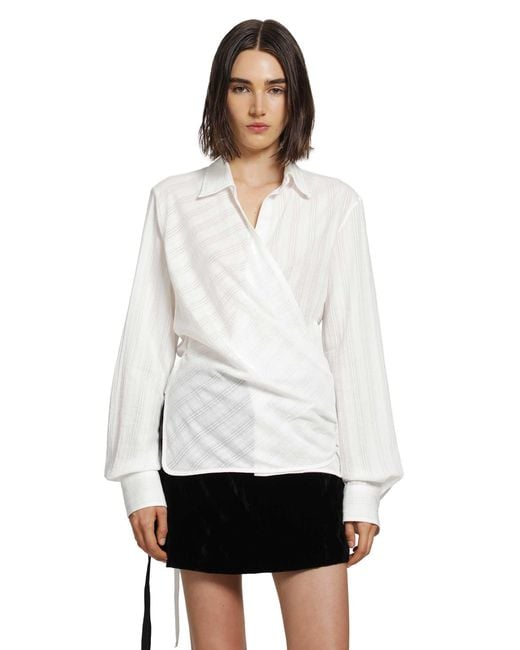 Ann Demeulemeester White Alba Wrap Shirt
